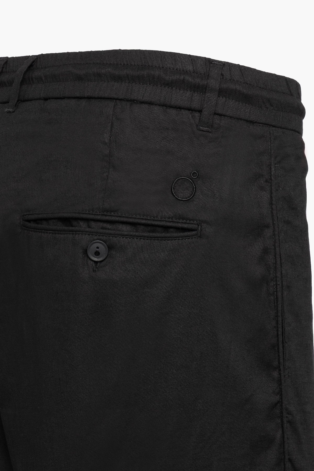 NOMAD LINEN CHINO CUT SHORT - BLACK