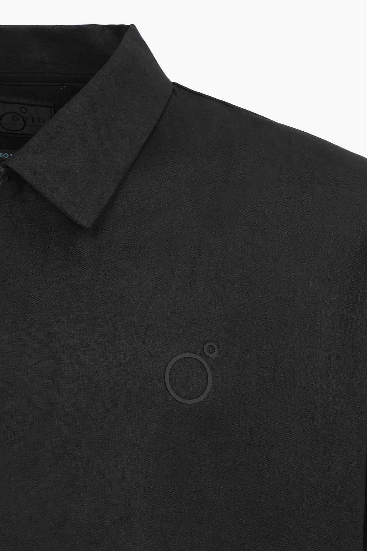 TECH LINEN POLO - BLACK