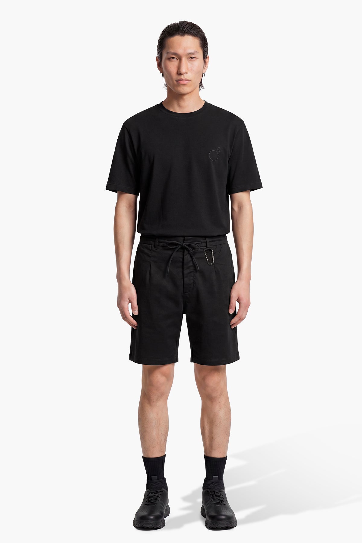 NOMAD LINEN CHINO CUT SHORT - BLACK