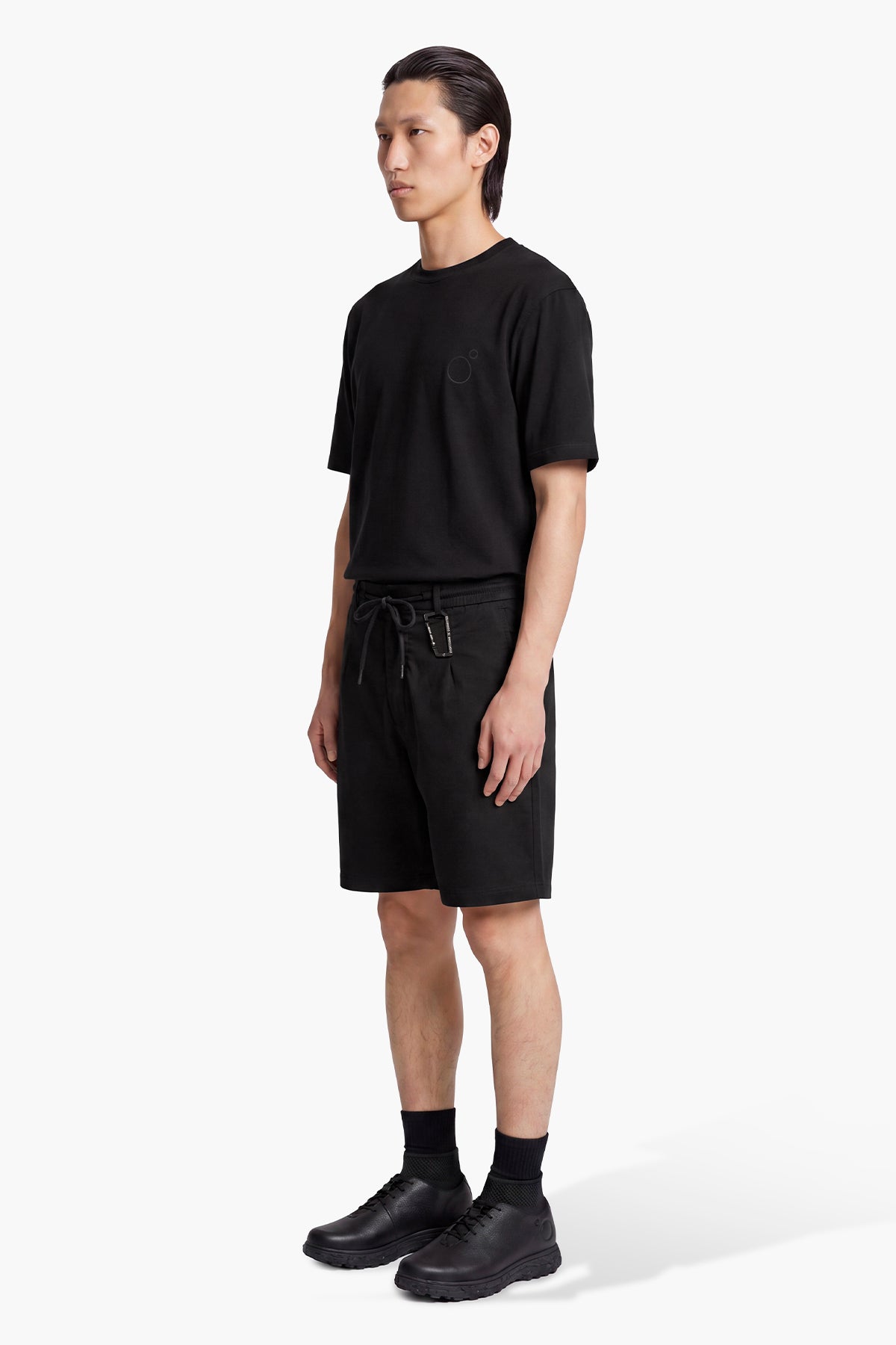 NOMAD LINEN CHINO CUT SHORT - BLACK