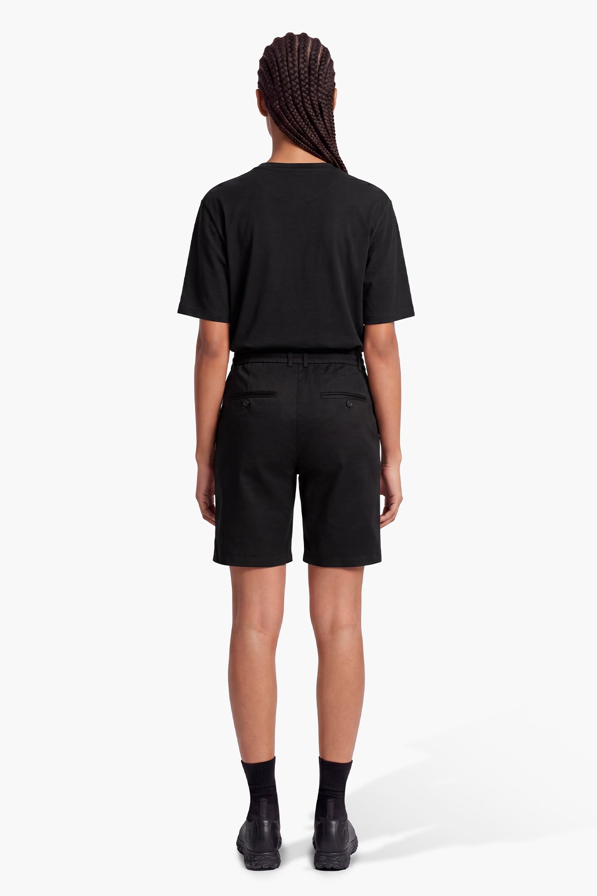 NOMAD LINEN CHINO CUT SHORT - BLACK