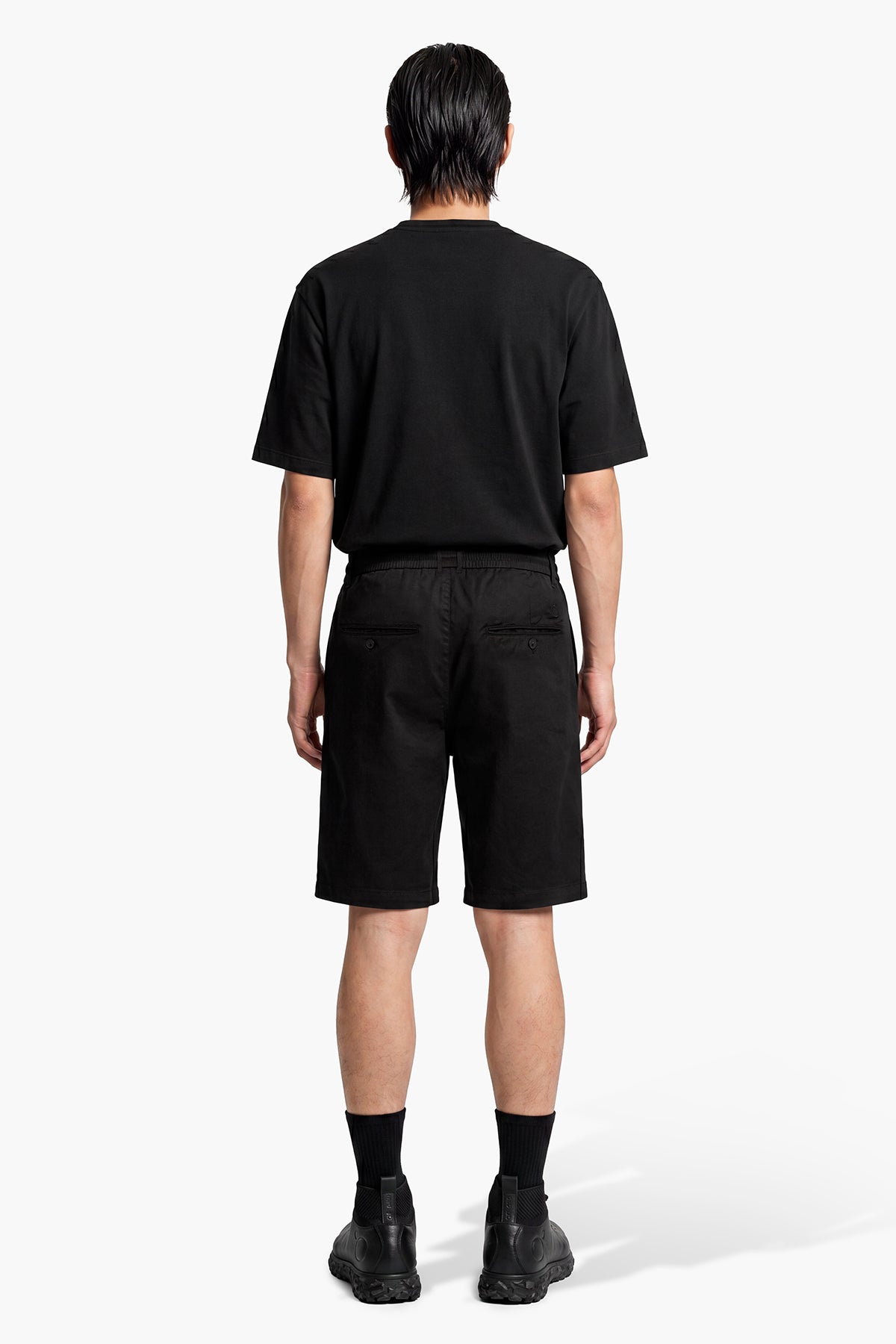 NOMAD LINEN CHINO CUT SHORT - BLACK