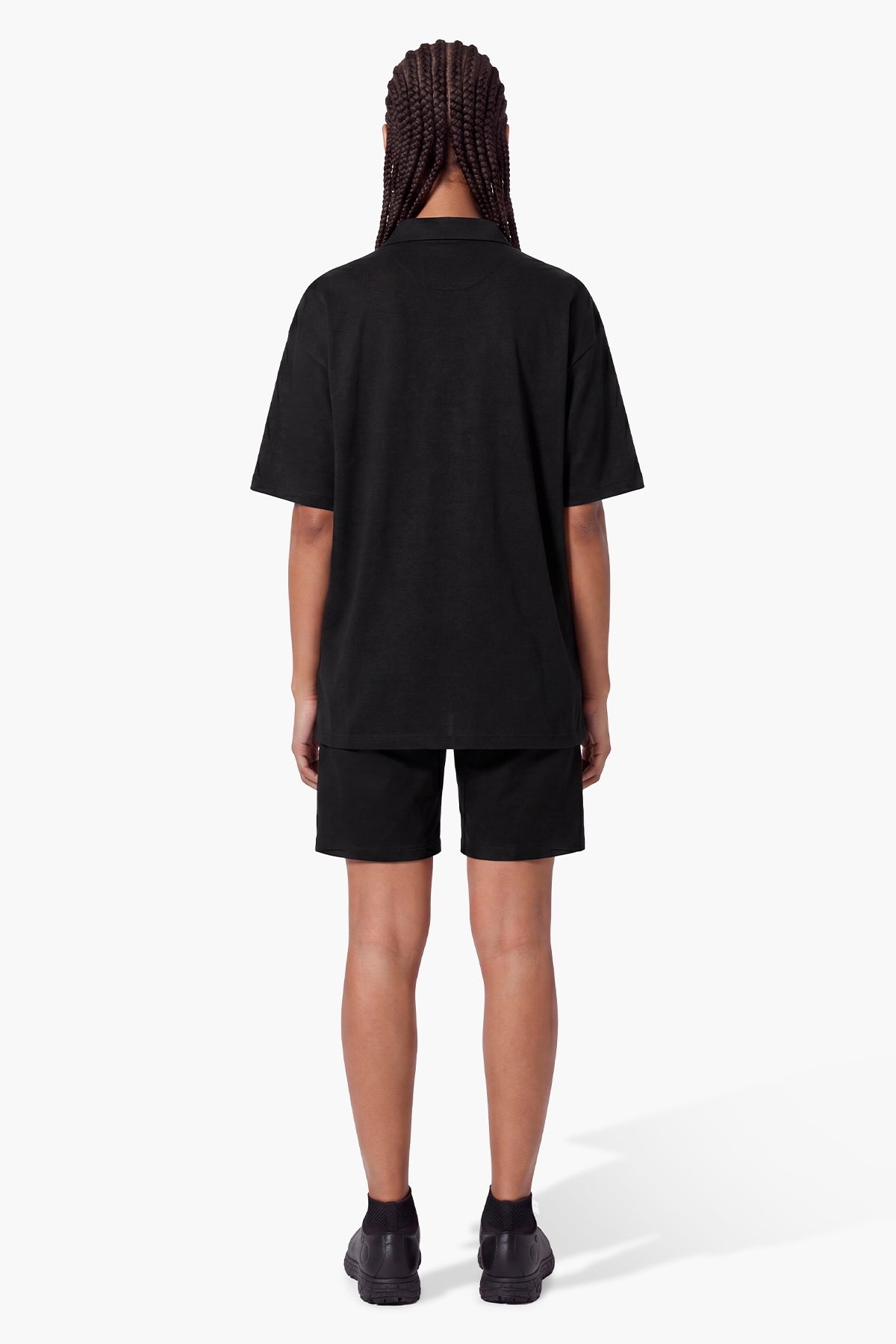TECH LINEN POLO - BLACK