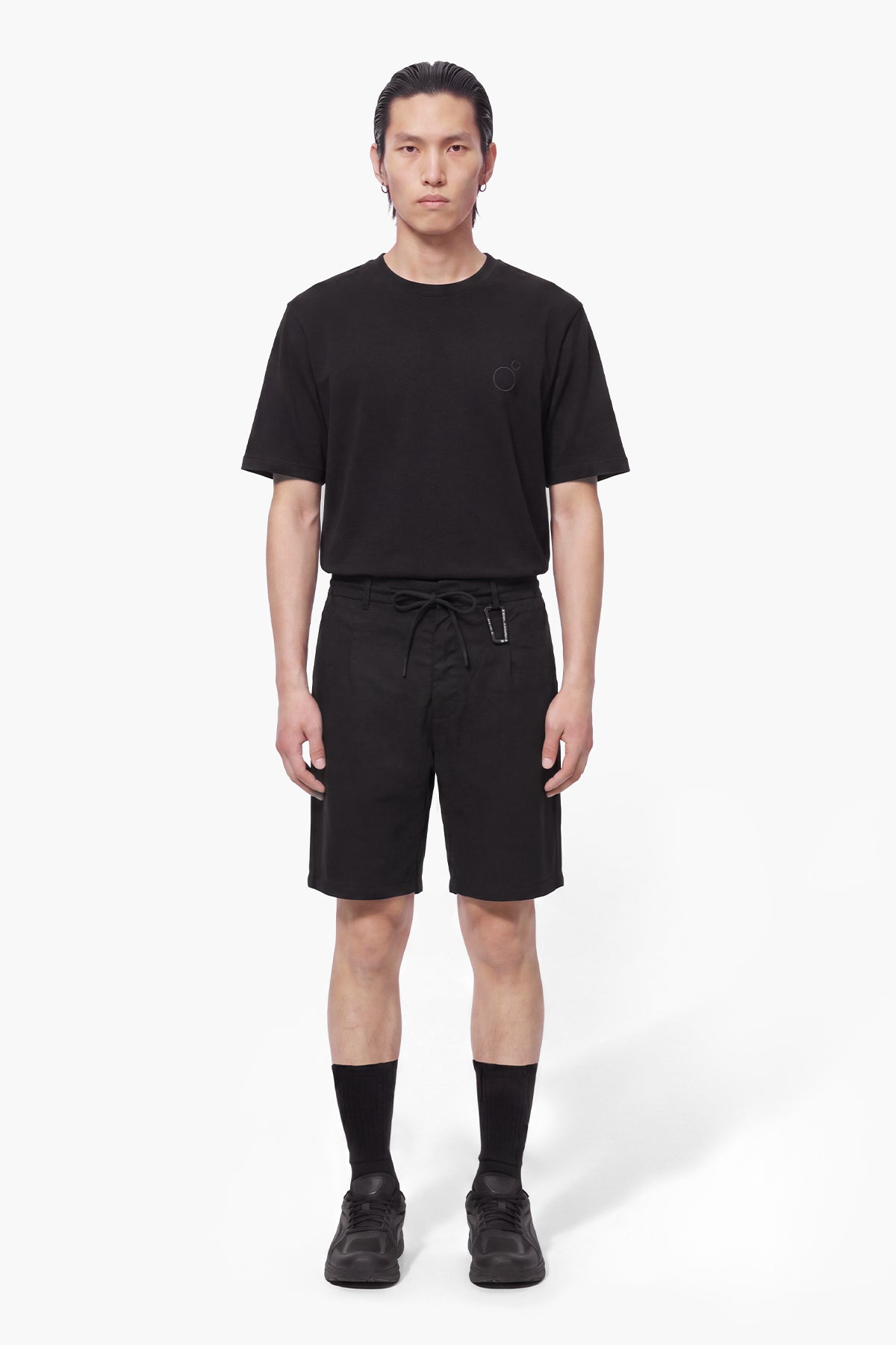 NOMAD LINEN CHINO CUT SHORT - BLACK