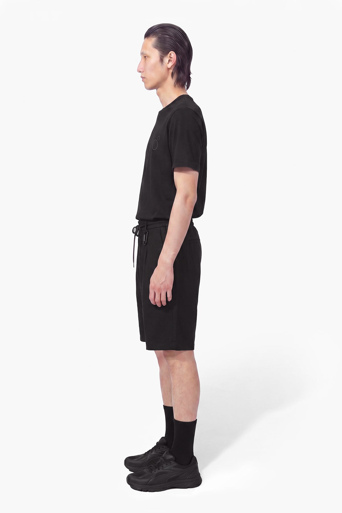 NOMAD LINEN CHINO CUT SHORT - BLACK