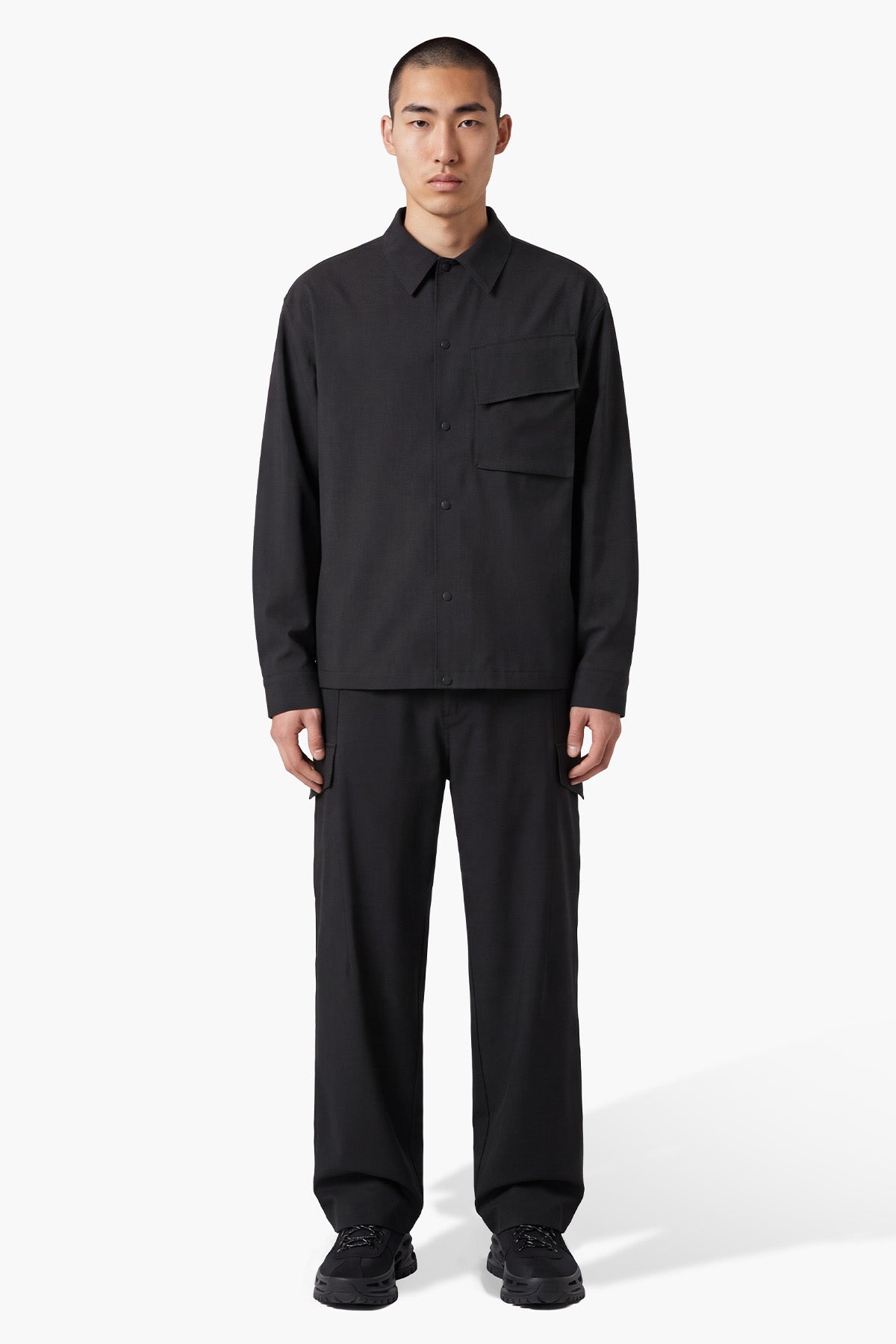 APEX WOOL OVERSHIRT - BLACK