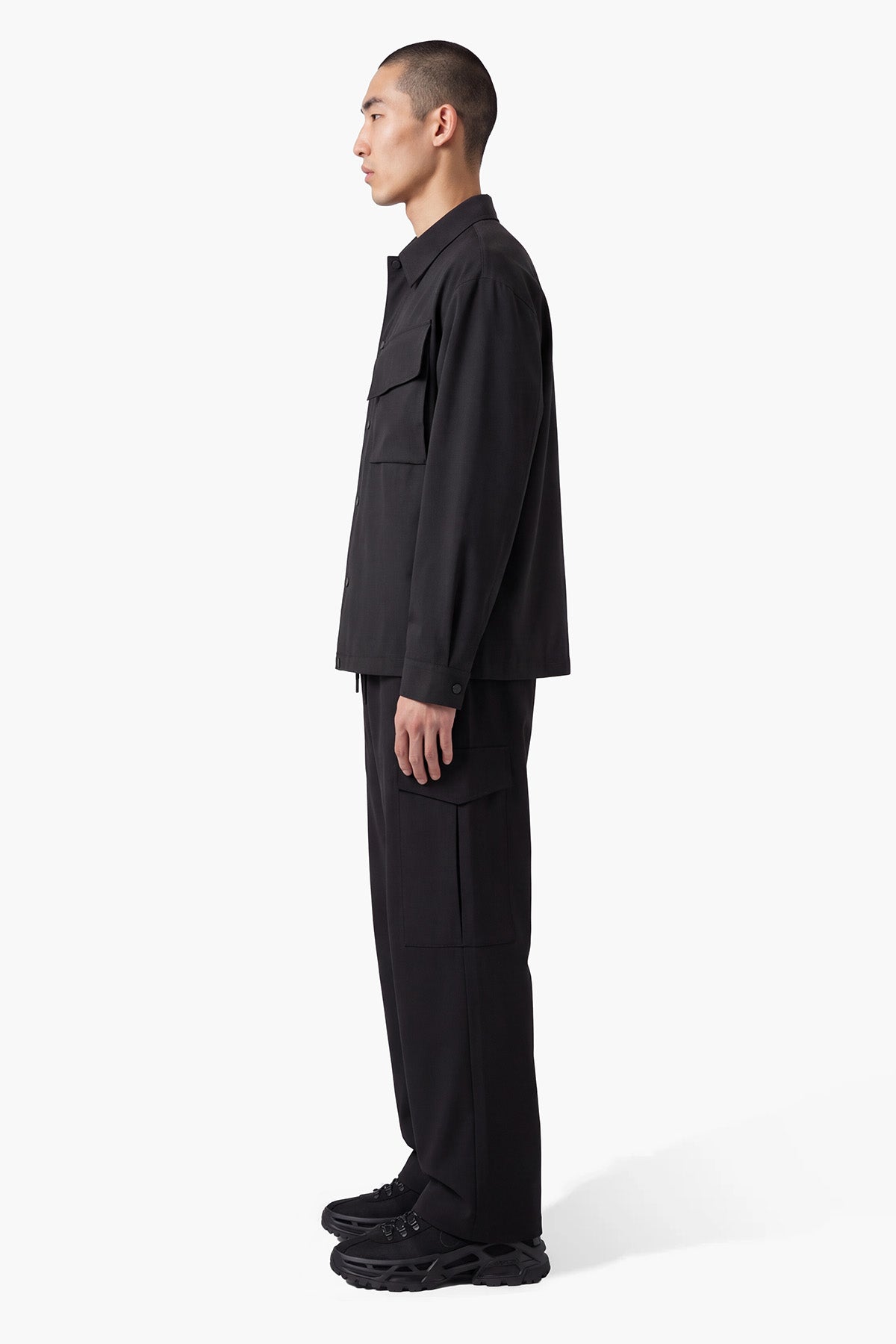 APEX WOOL OVERSHIRT - BLACK