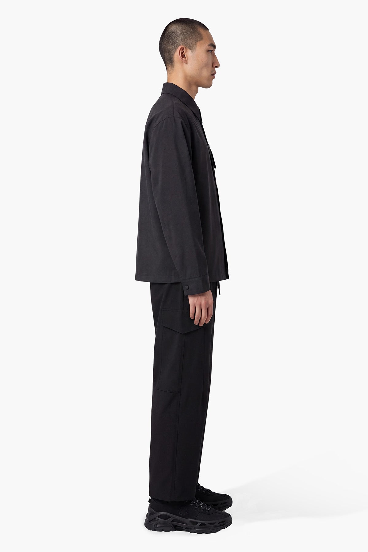 APEX WOOL OVERSHIRT - BLACK
