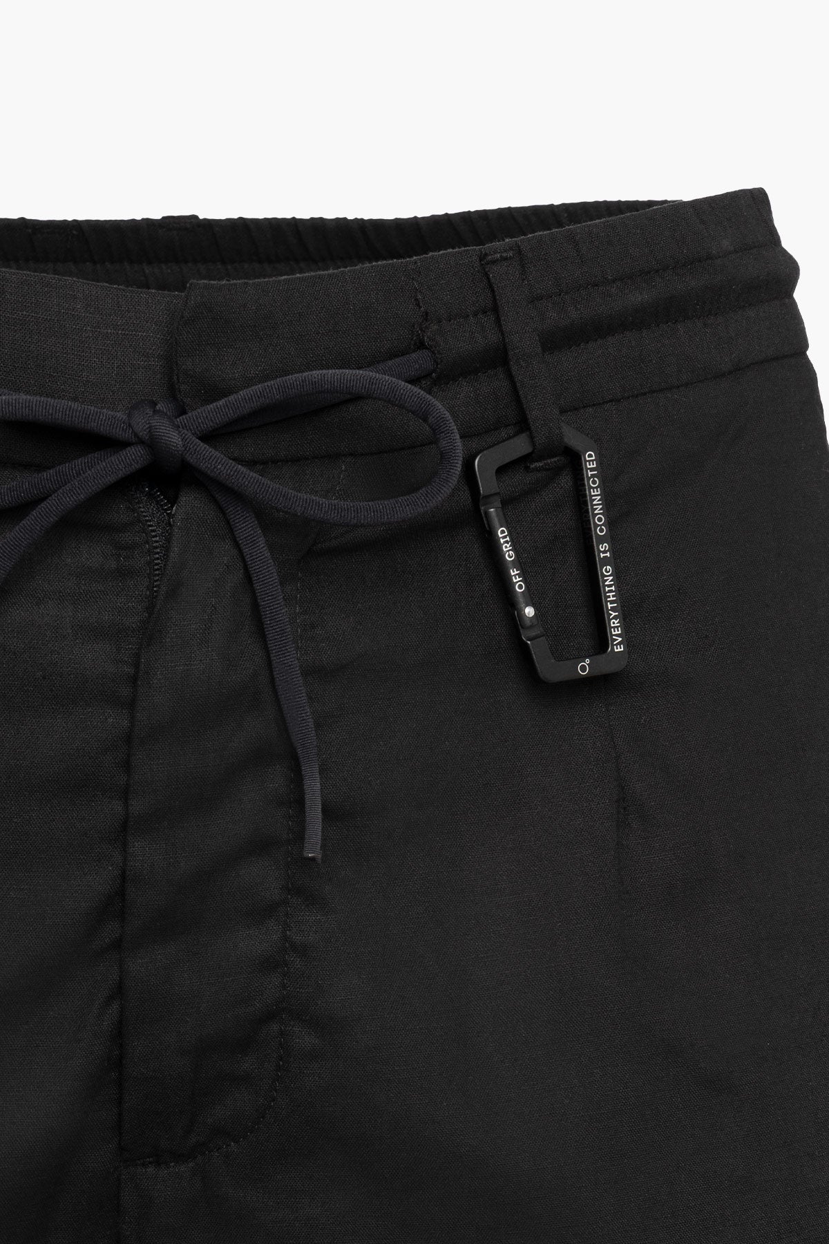NOMAD LINEN CHINO CUT SHORT - BLACK