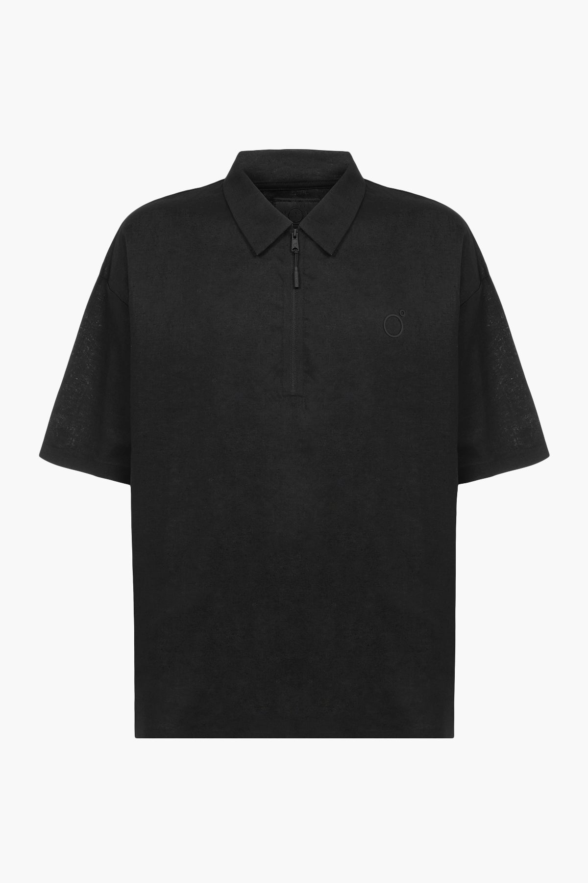 TECH LINEN POLO - BLACK